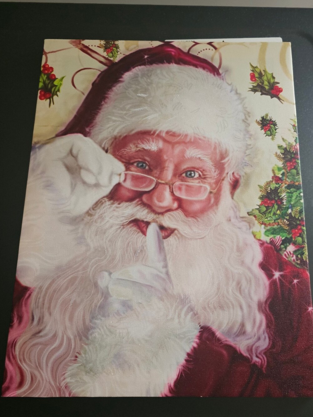 Vintage Style Santa Claus Canvas Wall Art Christmas Decor Portrait Holiday Decor